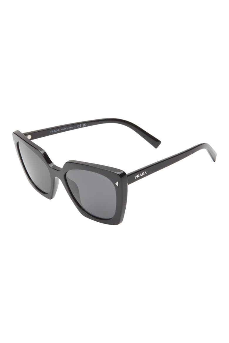 54mm Square Sunglasses, Alternate, color, BLACK