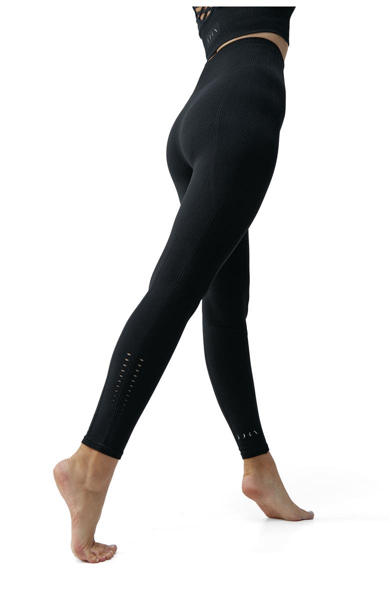 Born Living Yoga India Seamless High Rise Sport Legging, Alternate, color, Black