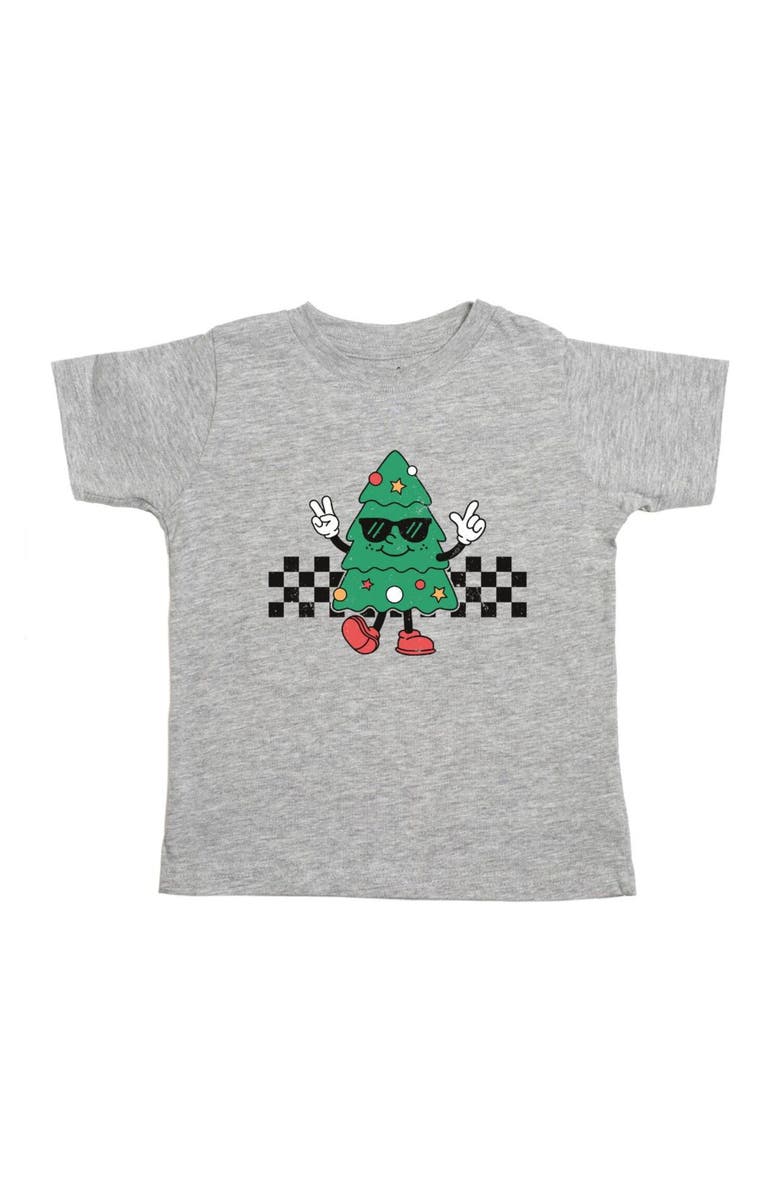 Sweet Wink Christmas Tree Dude Short Sleeve T-Shirt, Main, color, Heather Grey