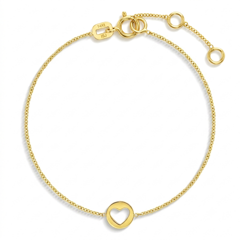 14k Heart Cut Out Women's Bracelet