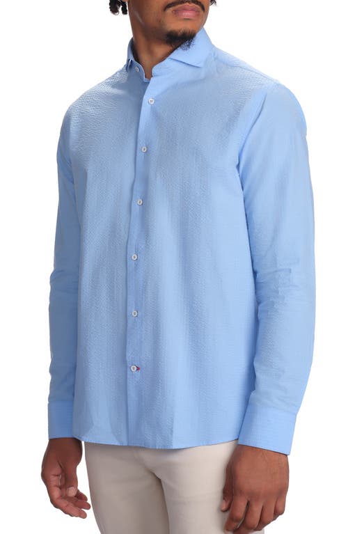 Studio Garnet Los Angeles Seaside Cotton Seersucker Button-up Shirt In Blue
