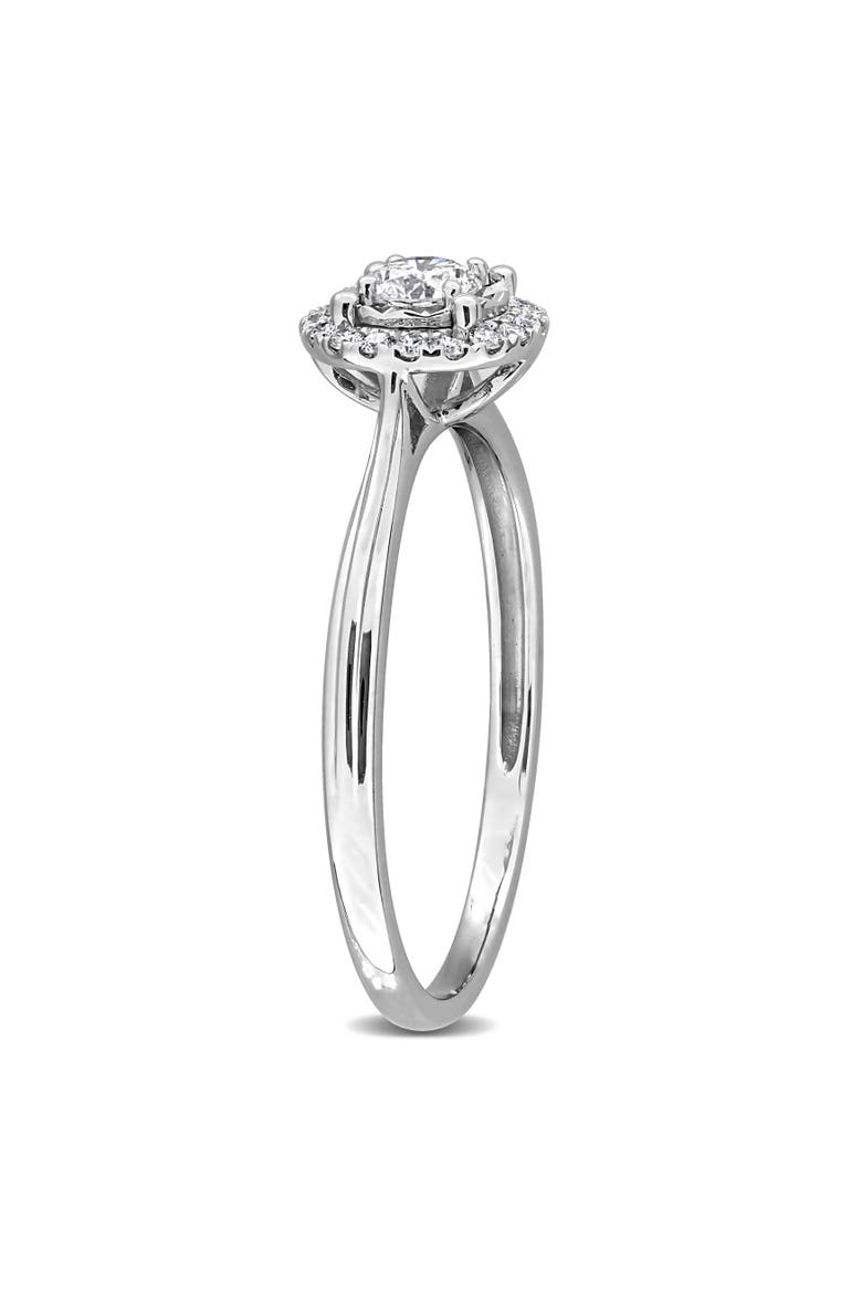 Lab-Grown Diamond Halo Ring 14k White Gold, Alternate, color, White Gold
