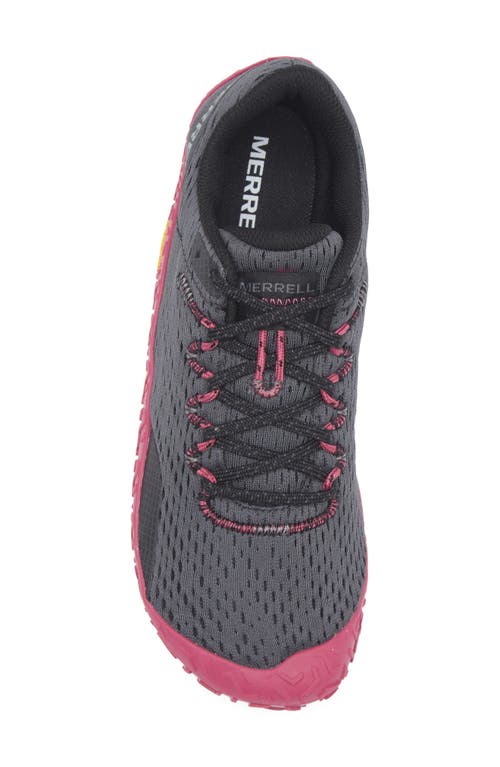 Merrell Vapor Glove 6 Running Shoe In Granite/fuchsia