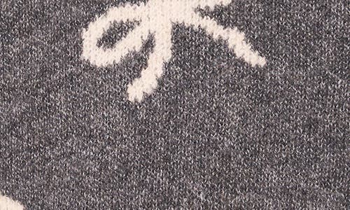 Cece Bow Jacquard Crewneck Sweater In Gray