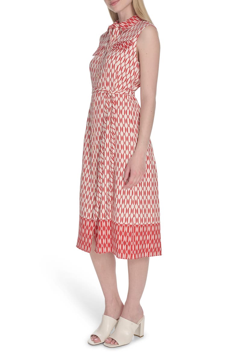 Sleeveless Midi Shirtdress, Alternate, color, CHILI/ ANTIQUE WHT