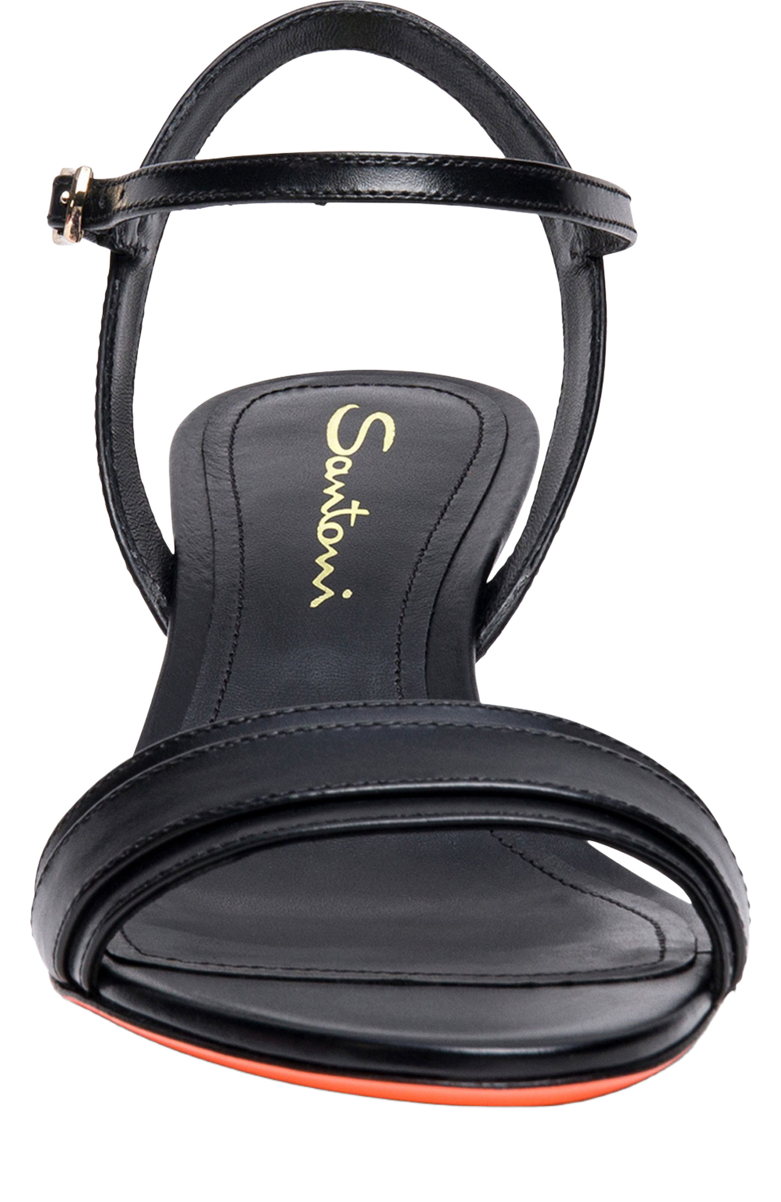 Santoni Women's mid-heel sandal, Alternate, color, Black