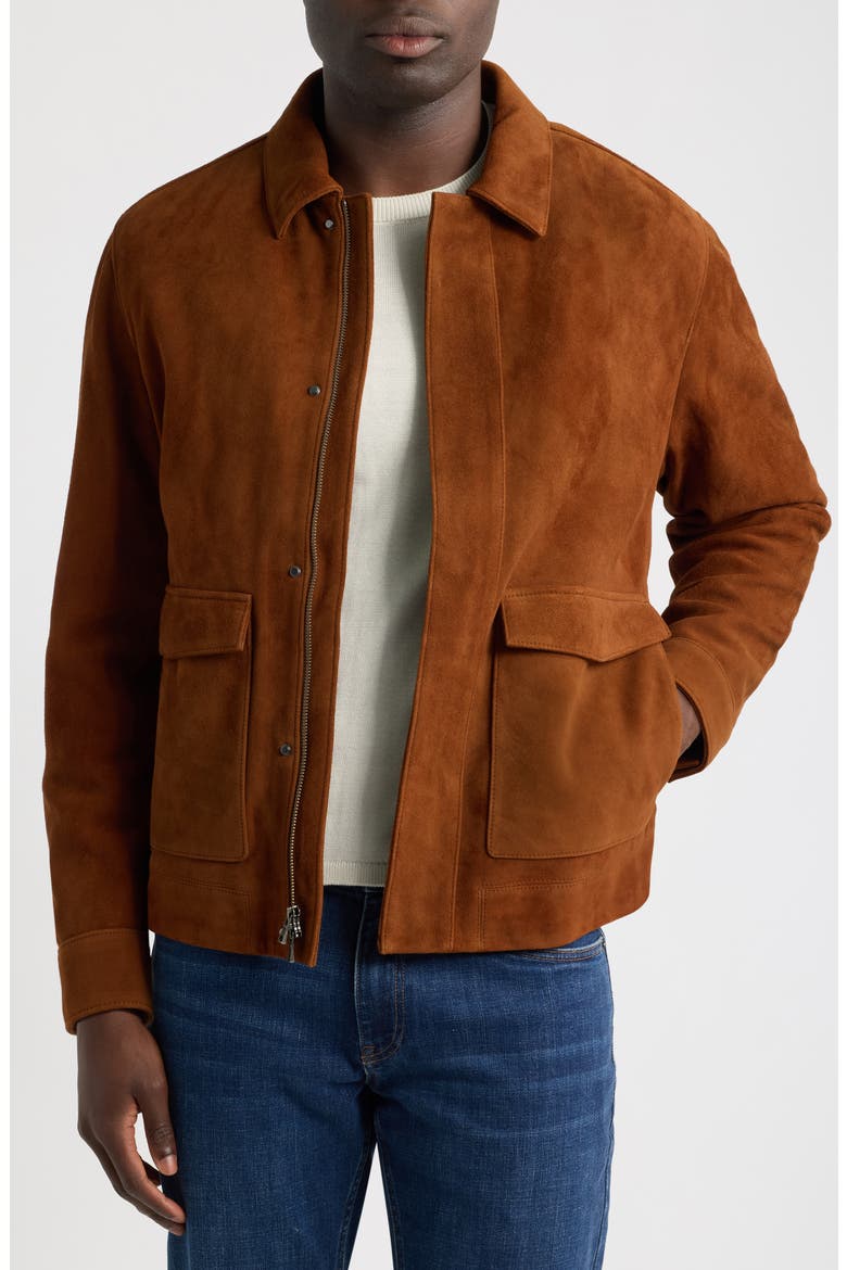 Deer Suede Jacket, Main, color, SADDLE