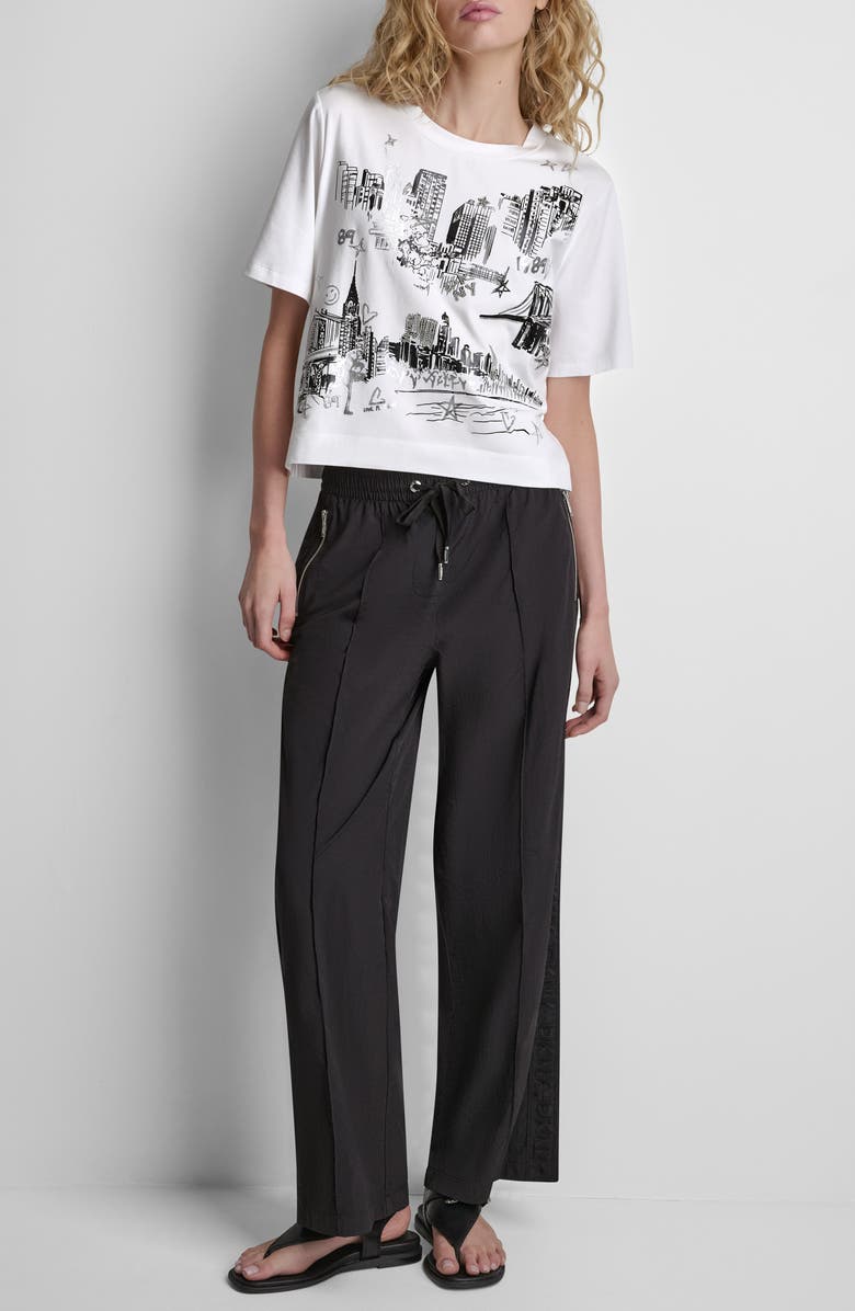 DKNY New York Toile Cotton Blend T-Shirt, Alternate, color,