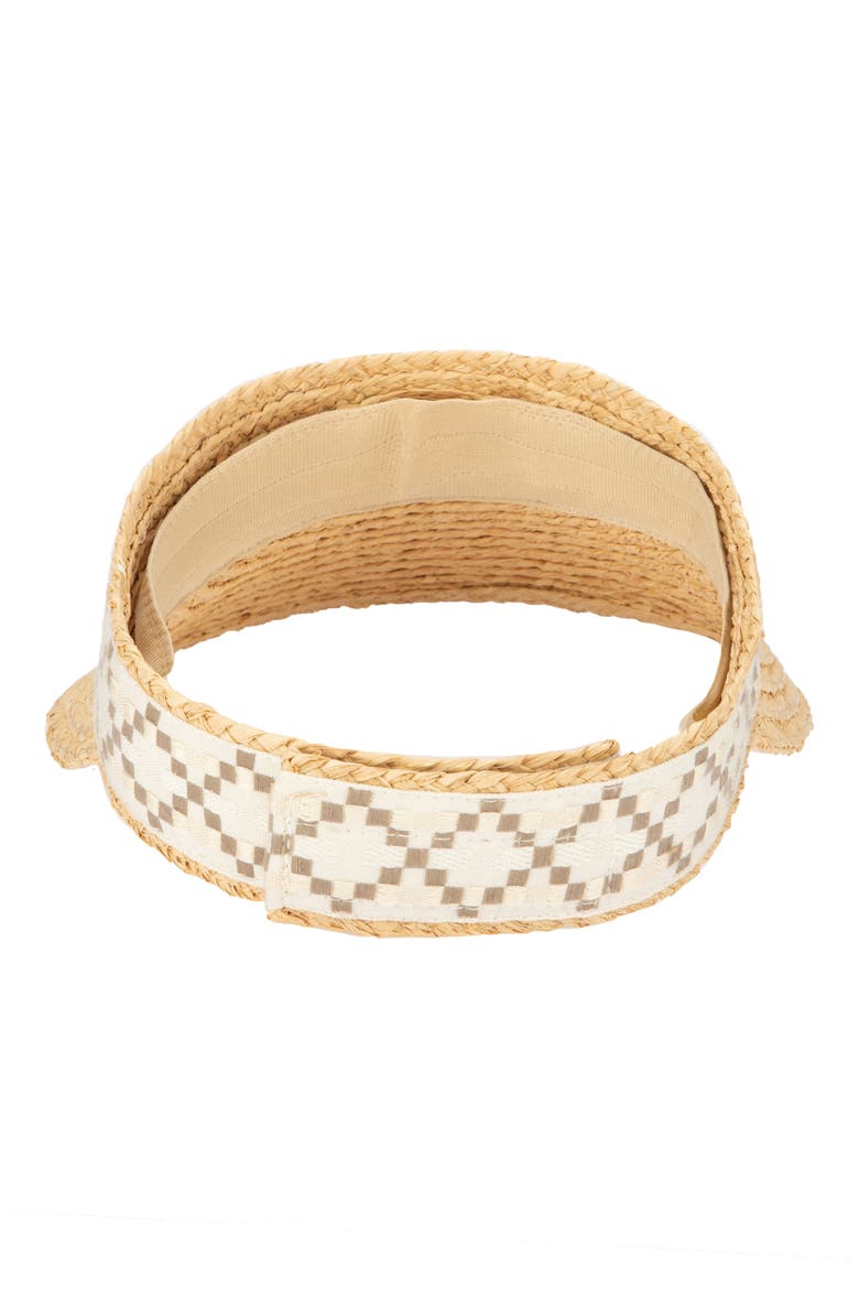 Braided Raffia Straw Visor, Alternate, color, NATURAL