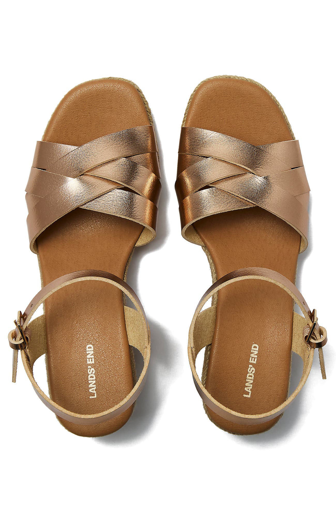 Espadrille Wedge Sandals, Alternate, color, Rose Gold