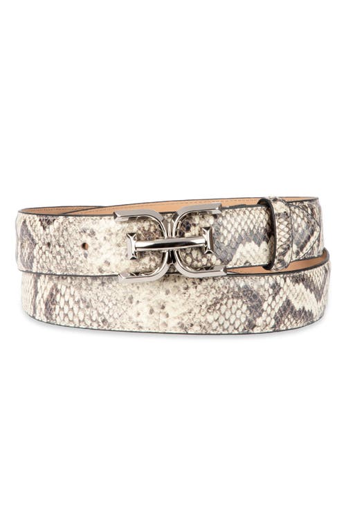 Shop Sam Edelman Logo Buckle Belt In Grey Snake