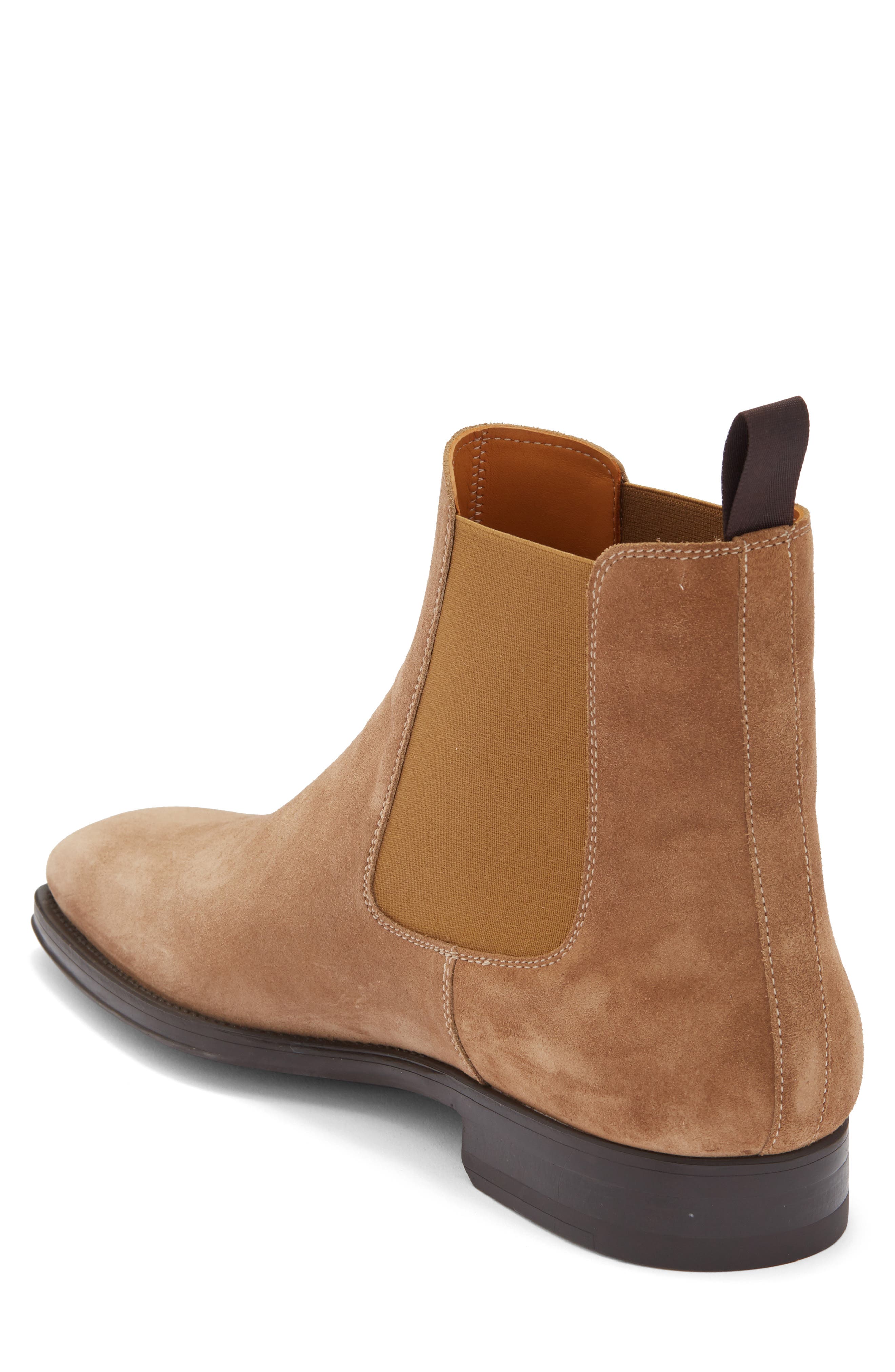 Magnanni Burlo Leather Chelsea Boot, Alternate, color, Castoro Suede