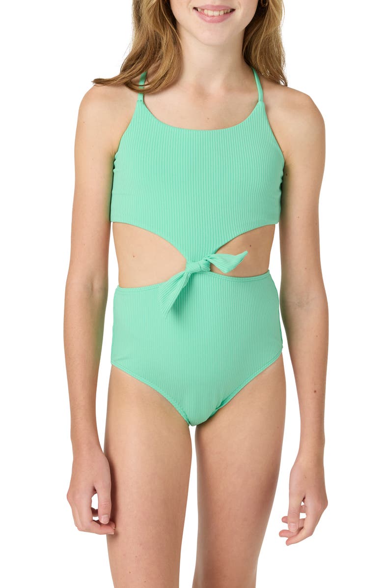 O'Neill Dawn Break Knot Front One-Piece Swimsuit, Main, color, 
