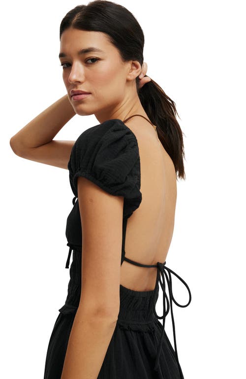 Cotton On Charlie Open Back Mini Sundress In Black