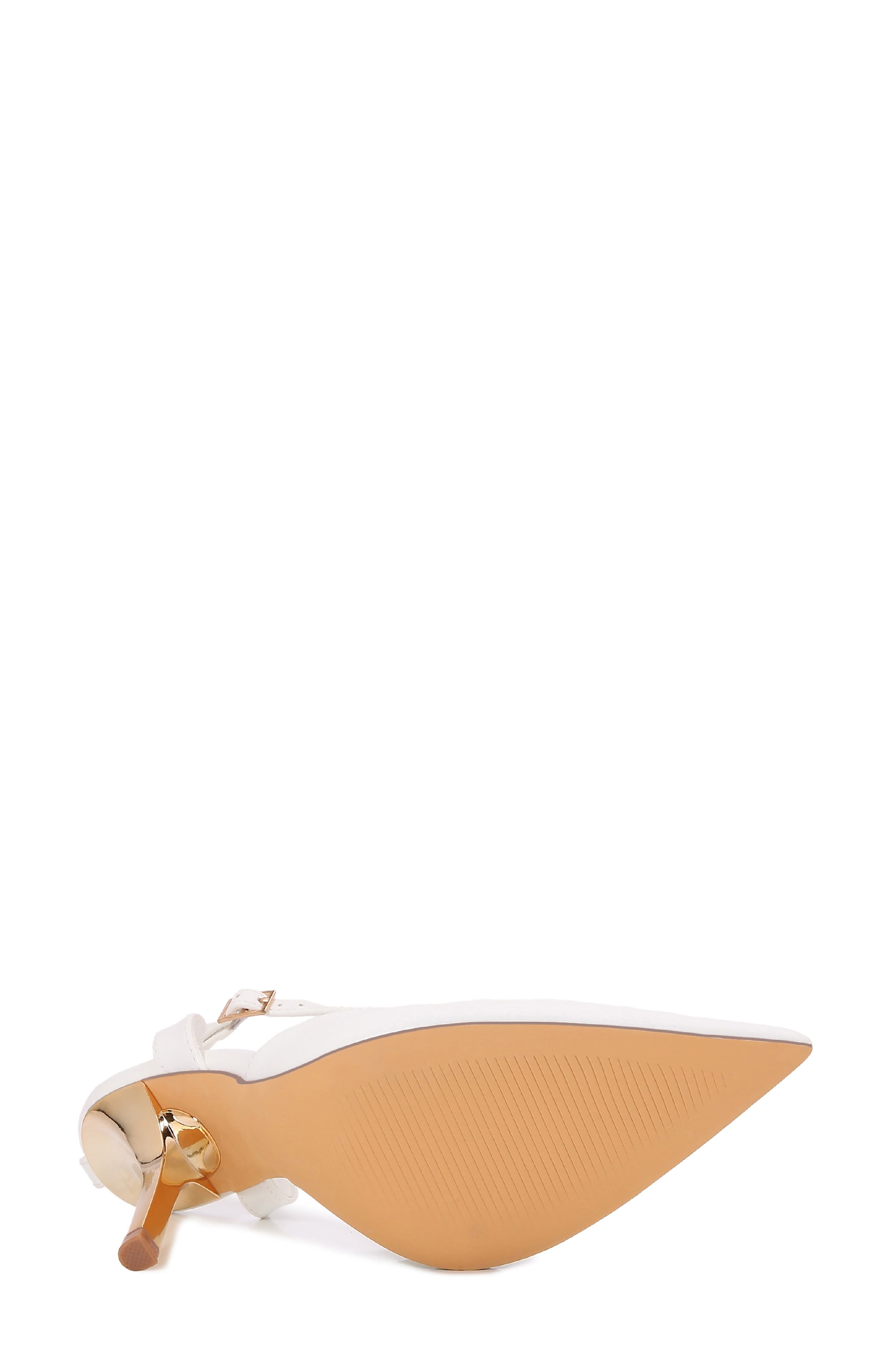 Clarissa Faux Leather D'Orsay Pump, Alternate, color, WHITE