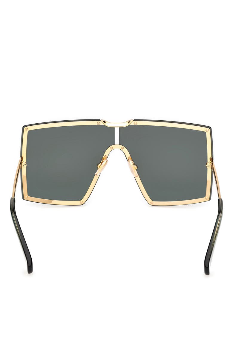 Max Mara 69mm Shield Sunglasses, Alternate, color, Gold/ Strpd Emerald / Emerald