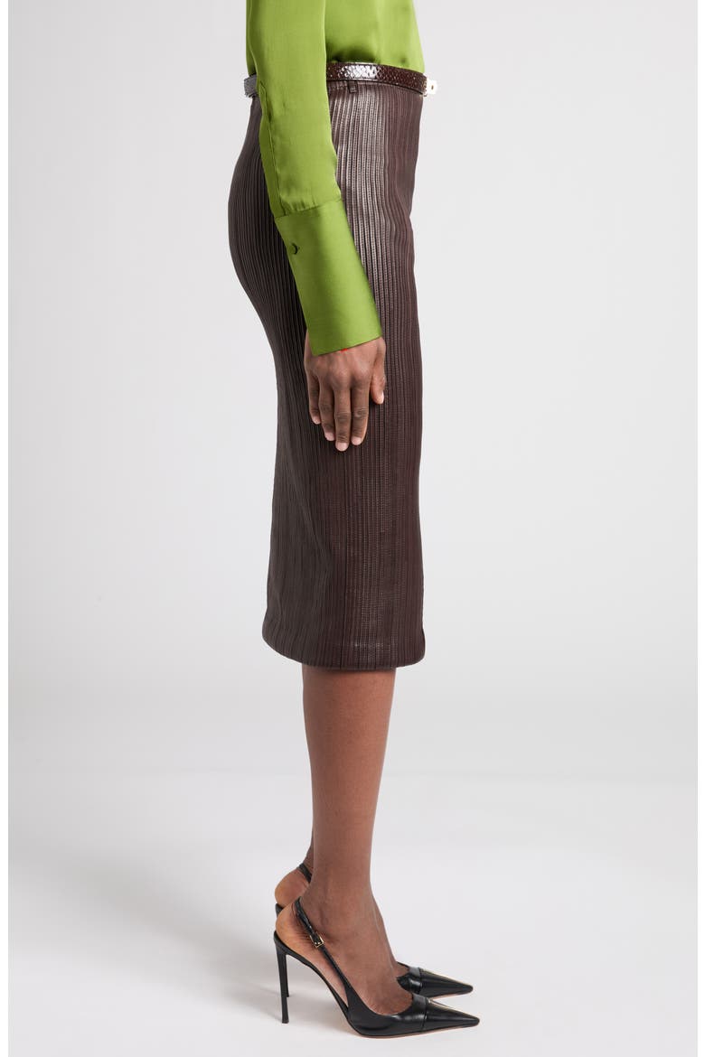 Leather Strips Tube Skirt, Alternate, color, COMBO WENGE BROWN/ BLACK