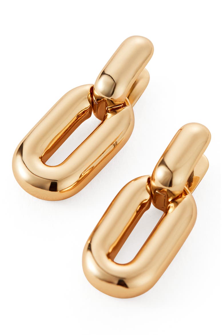 Puffy Detachable Link Earrings, Main, color, HIGH POLISH GOLD