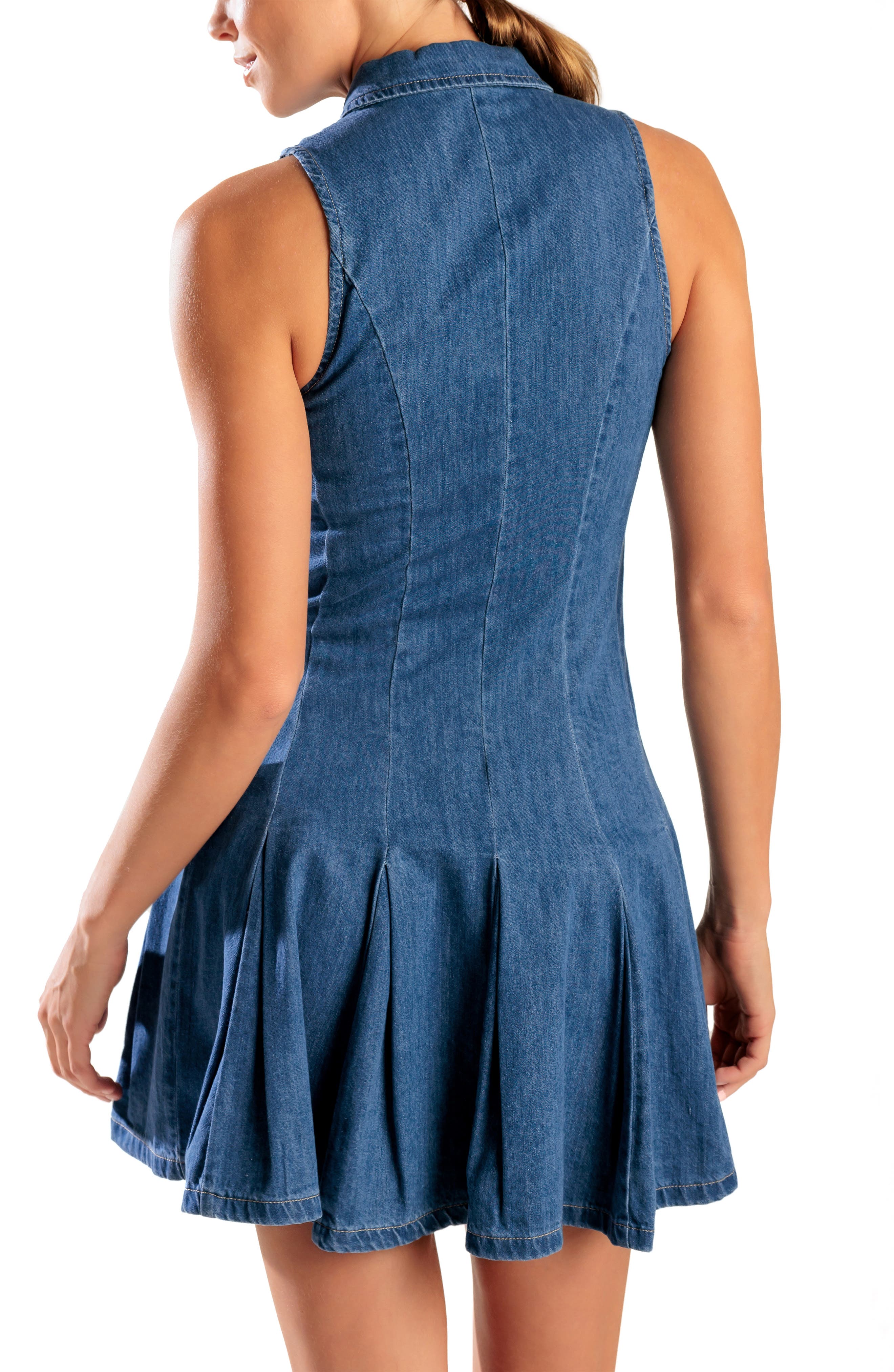 Sleeveless Denim Minidress - image 2