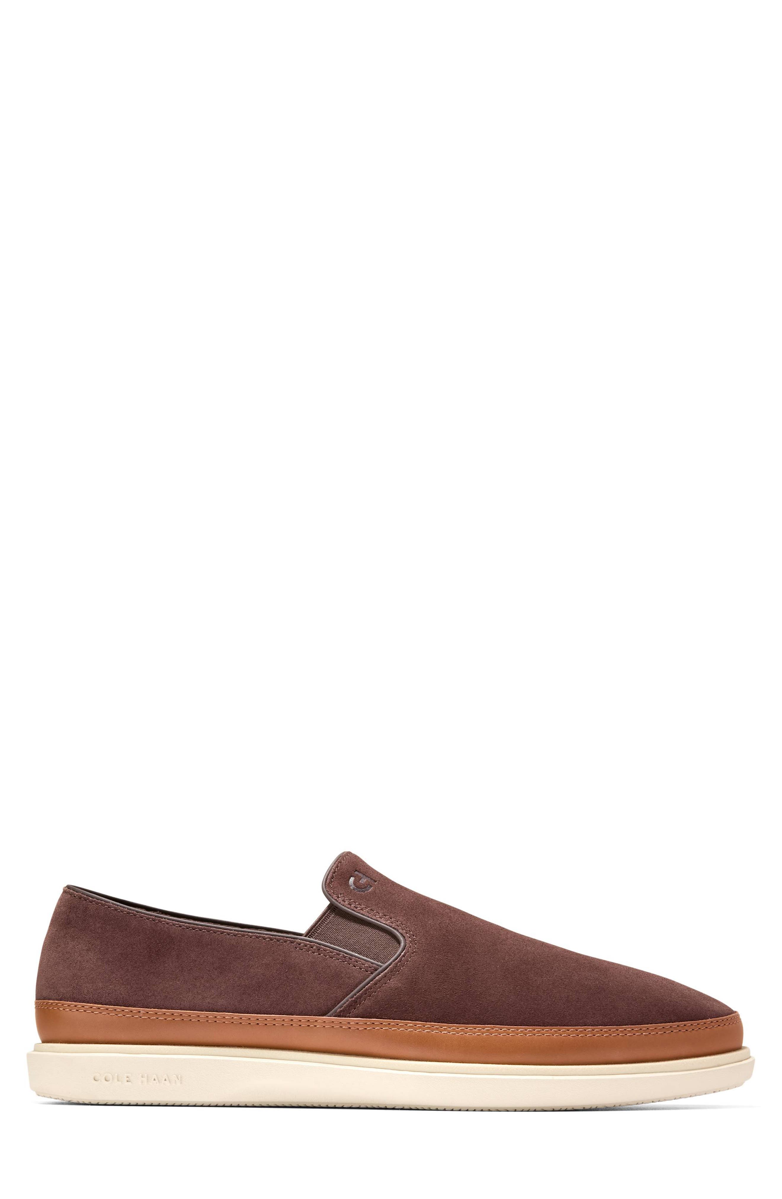 Cole Haan Twin Gore Leather Slip-On Sneaker, Alternate, color, Madra Suede/ British Tan