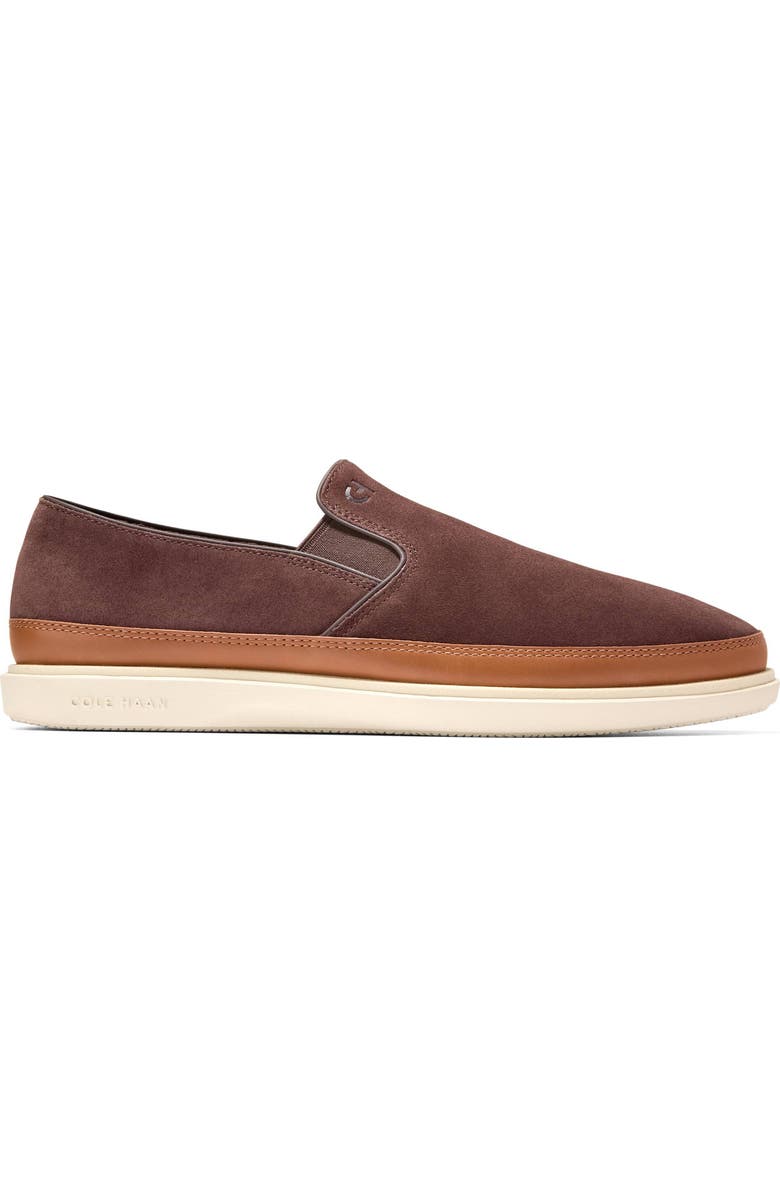 Cole Haan Twin Gore Leather Slip-On Sneaker, Alternate, color, Madra Suede/ British Tan