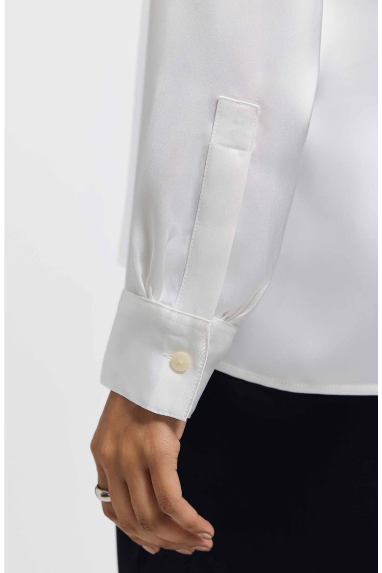 Bianca Satin Shirt, Alternate, color, ECRU