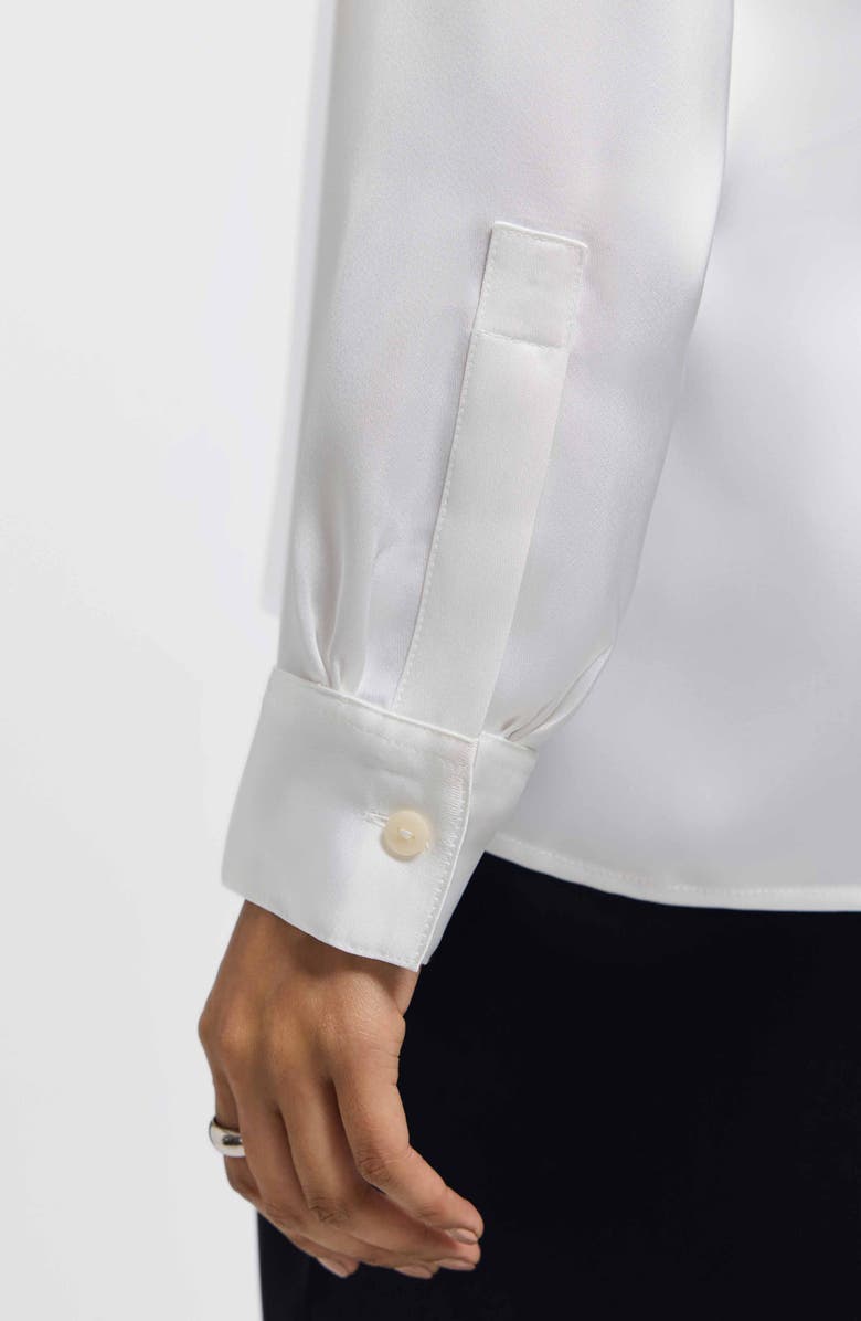 Foxcroft Bianca Satin Shirt, Alternate, color, Ecru