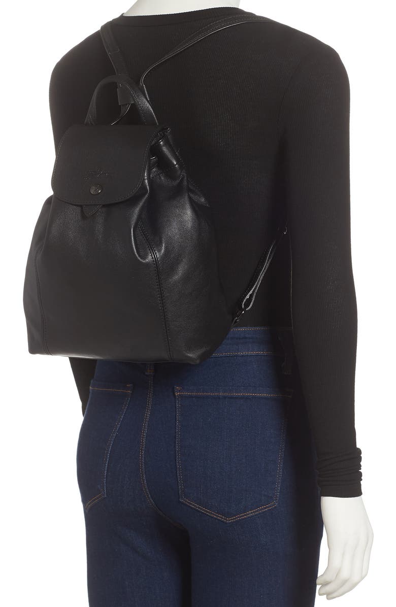 Longchamp Le Pliage Leather Backpack, Alternate, color,