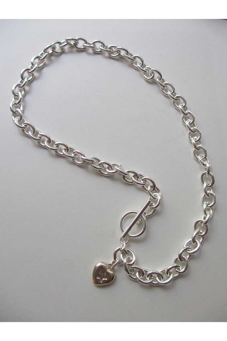 Mini Star Heart Chain Choker, Alternate, color, Silver