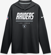 Nike Men's Nike Black Las Vegas Raiders Sideline Game On Lightweight Long Sleeve Hooded Dri-FIT Top