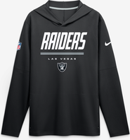 Nike Men's Nike Black Las Vegas Raiders Sideline Game On Lightweight Long Sleeve Hooded Dri-FIT Top