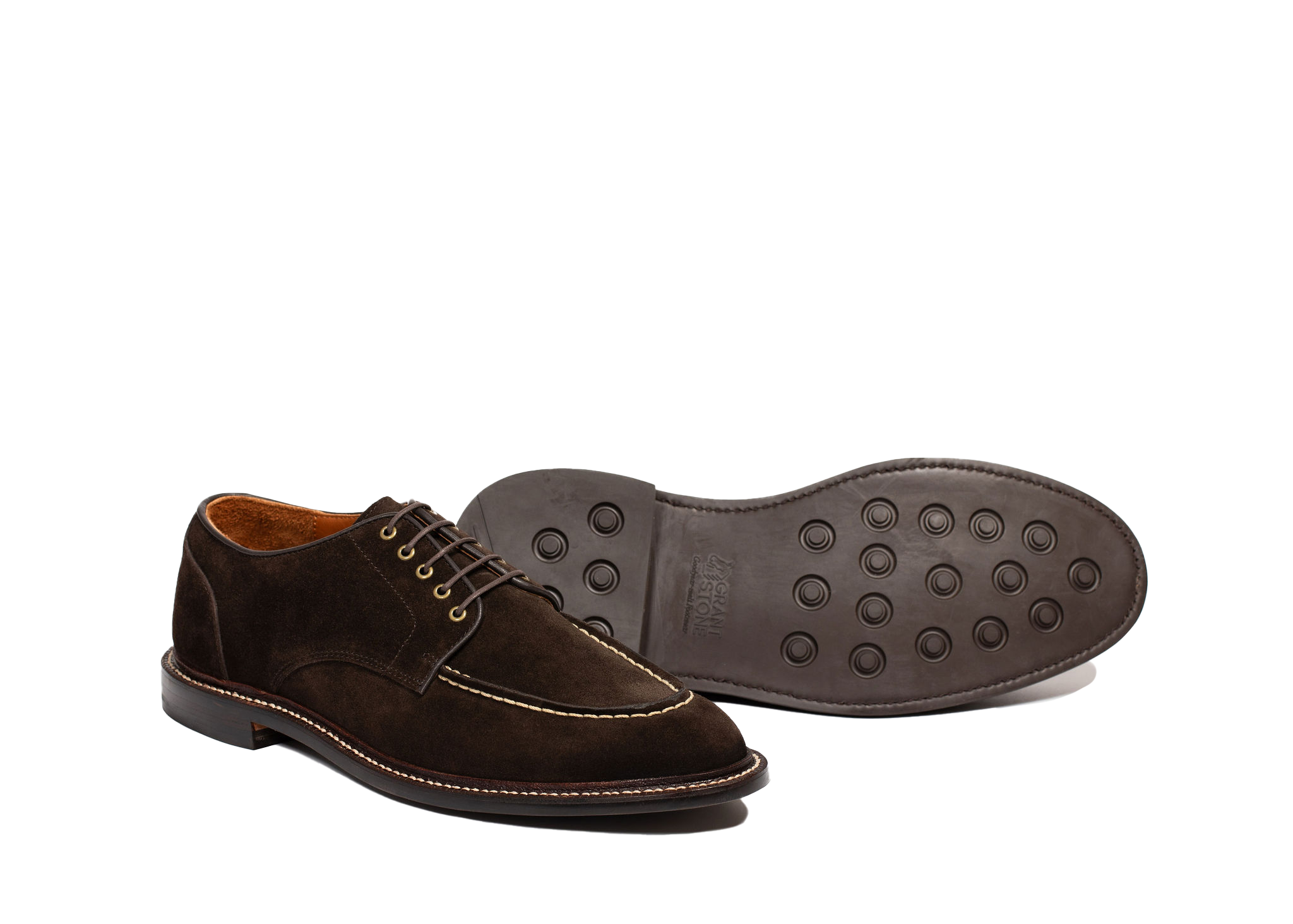 Grant Stone Moc Toe Derby, Alternate, color, Espresso Suede