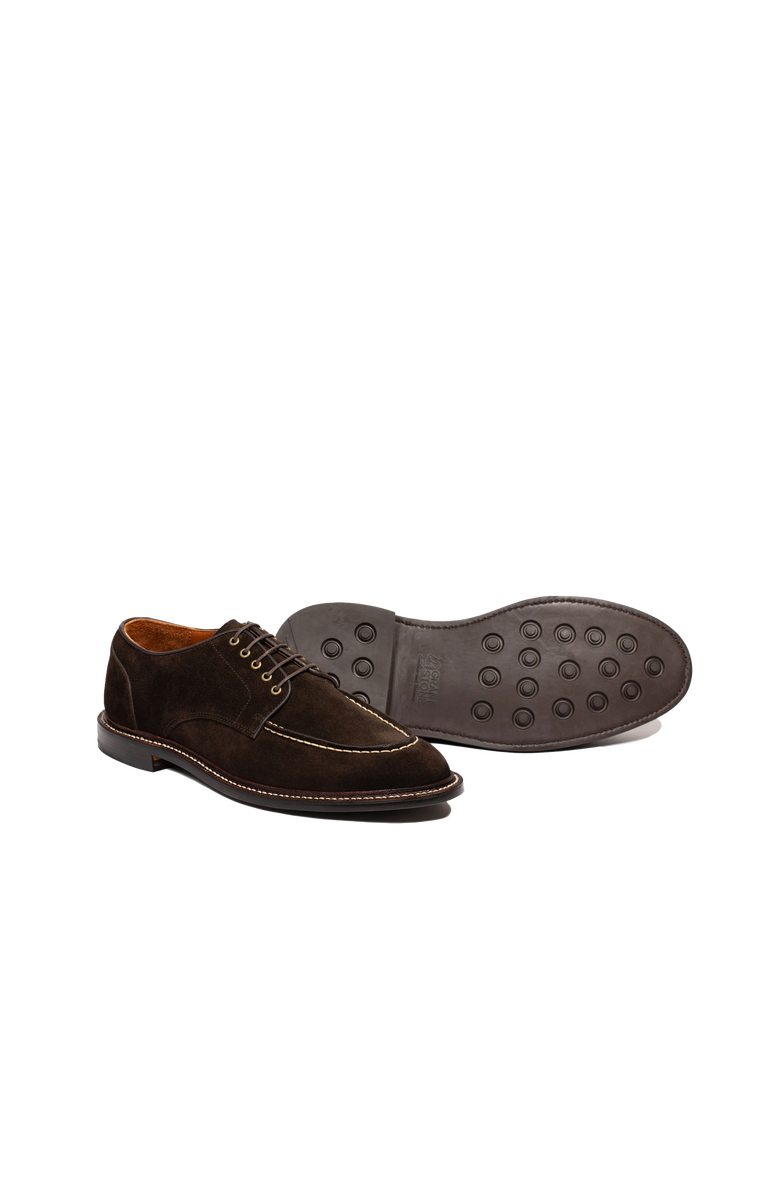 Grant Stone Moc Toe Derby, Alternate, color, Espresso Suede