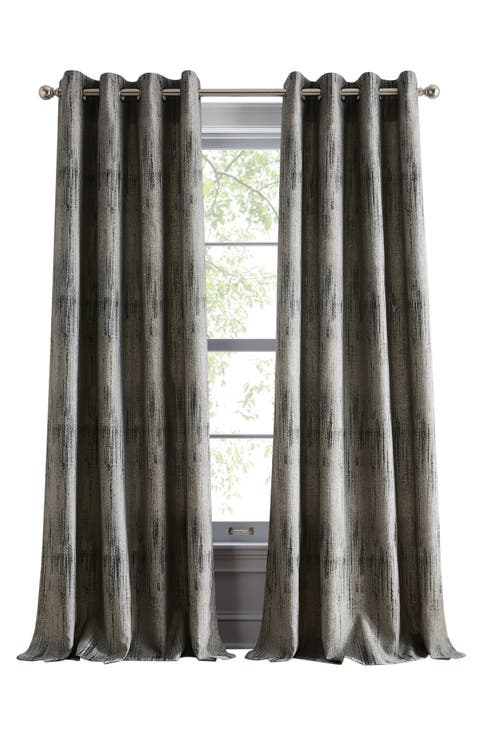 Basalt Jacquard Set of 2 Grommet Top Curtain Panels