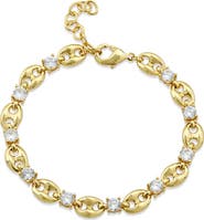 SAVVY CIE JEWELS Cubic Zirconia Mariner Link Chain Bracelet