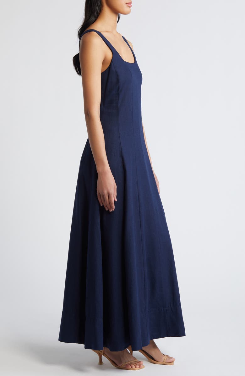 Halogen<sup>®</sup> Linen Blend Maxi Dress, Alternate, color, Classic Navy