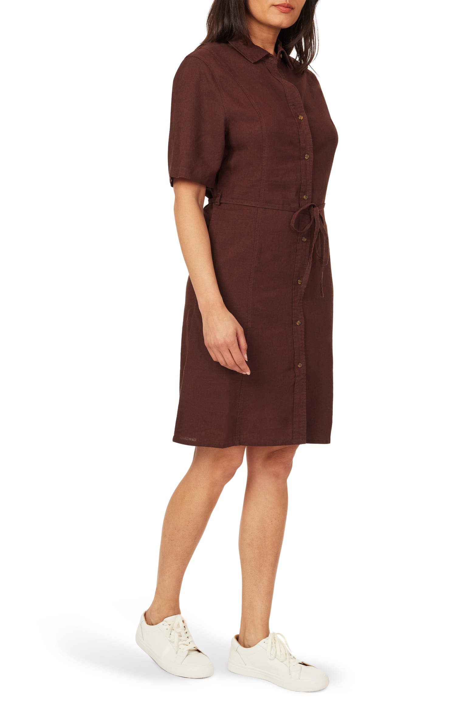Clean Line N Rack Scotch & Soda Short Sleeve Tie Linen Blend Shirtdress (Women ...