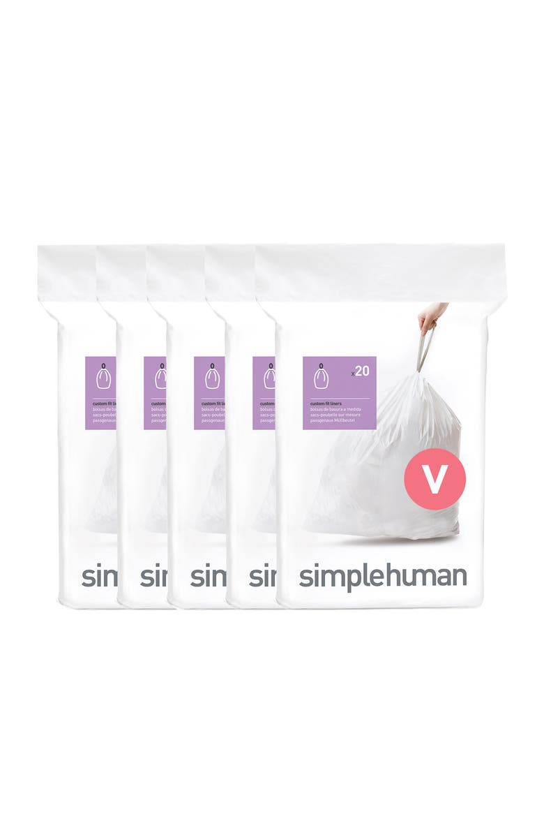 simplehuman Code V Custom Fit Liners with Quick Dispense Packs, Main, color,