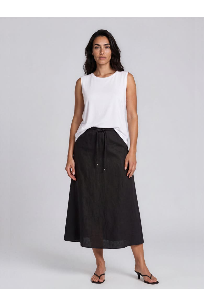 Masolenith Linen Maxi Skirt, Alternate, color, Black