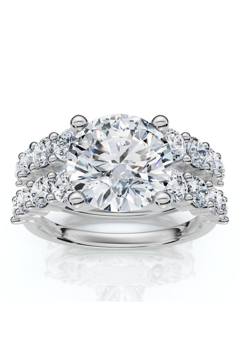 Certified 3 6/8ct Diamond Engagement Wedding Ring Set 14k Gold Lab Grown, Main, color, 14k White Gold