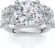 Bliss Diamond Certified 3 6/8ct Diamond Engagement Wedding Ring Set 14k Gold Lab Grown