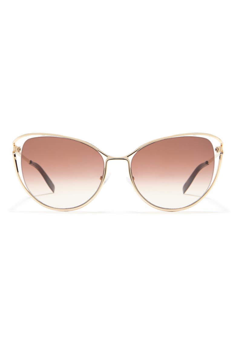 Alexander McQueen 58mm Cat Eye Sunglasses, Main, color, GOLD GOLD BROWN