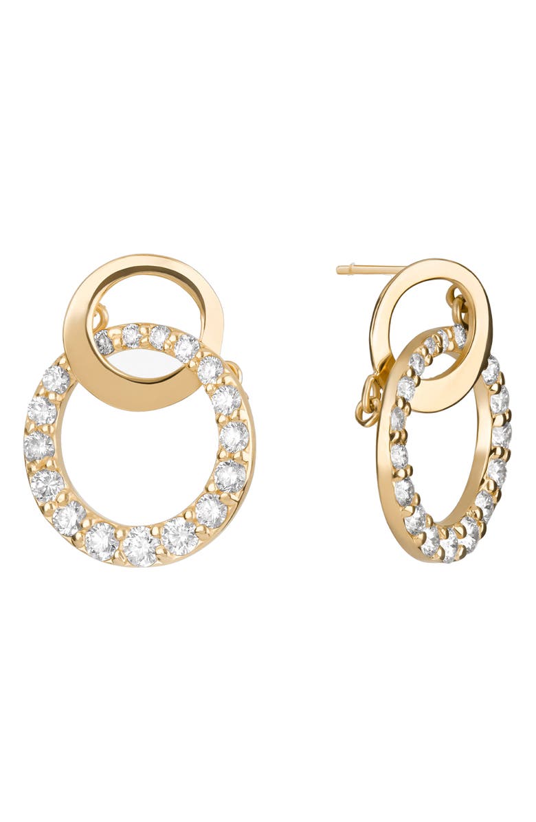 LANA 14K Gold Diamond Pavé Double Circle Earrings, Main, color, Yellow Gold
