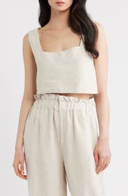 A.REN Christal Crop Linen Tank