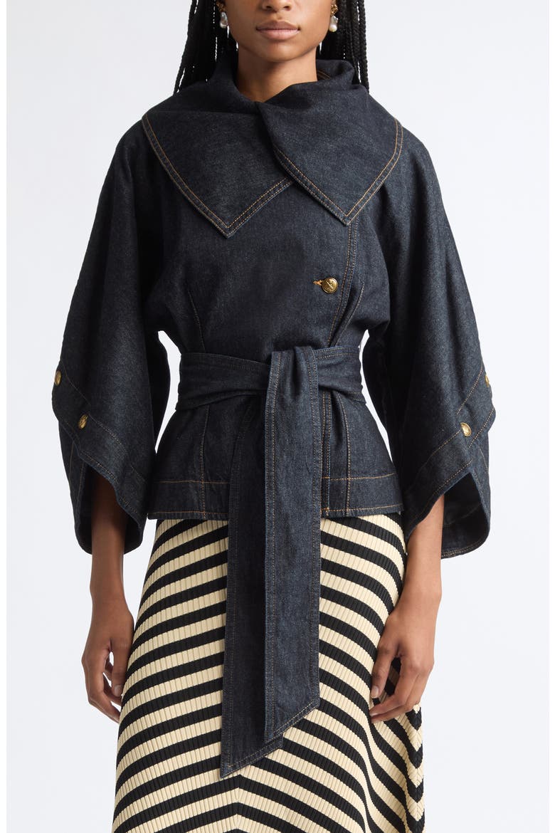 Trailblazer Valiant Belted Denim Jacket, Main, color, ONYX BLUE