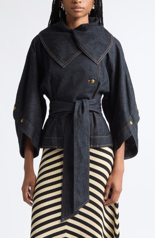 Zimmermann Trailblazer Valiant Belted Denim Jacket in Onyx Blue at Nordstrom, Size 1