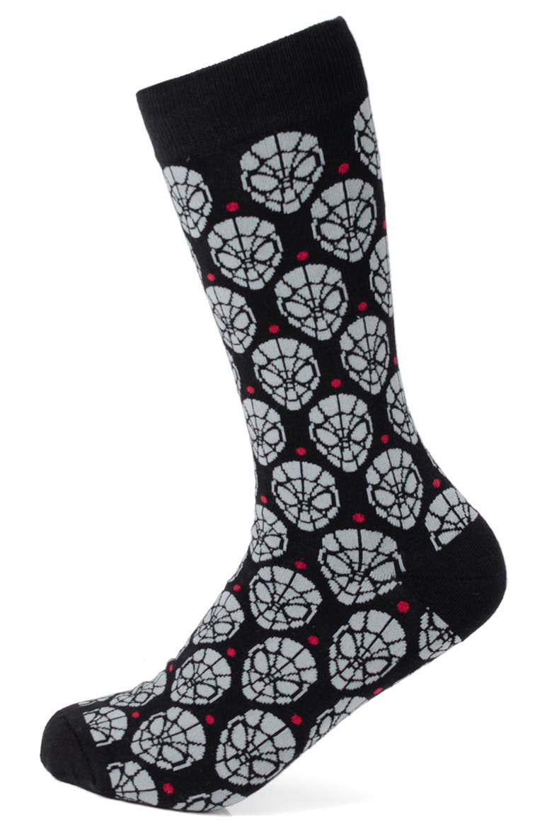Spider-Man Crew Socks & Cuff Links Set, Alternate, color, BLACK