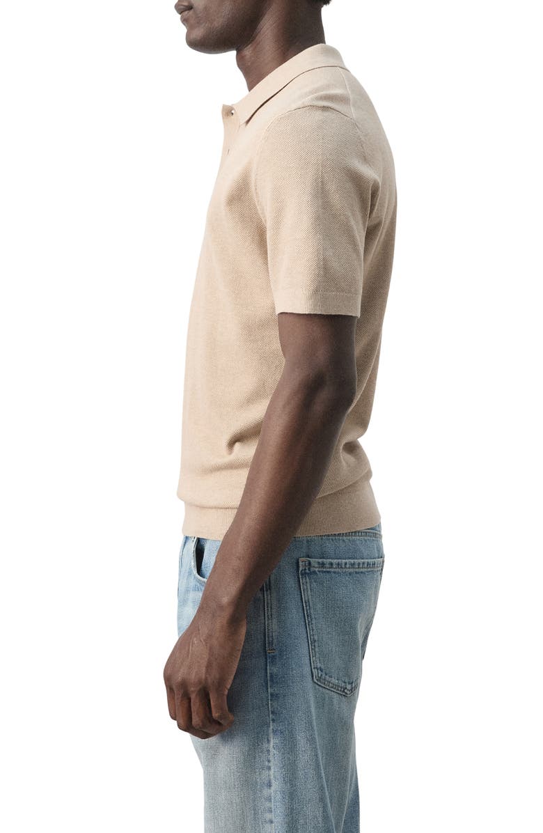 MANGO Fine Knit Polo, Alternate, color, Beige