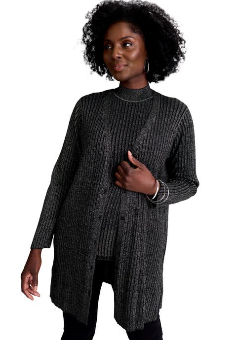 Ribbed Midi Cardigan (Plus)
