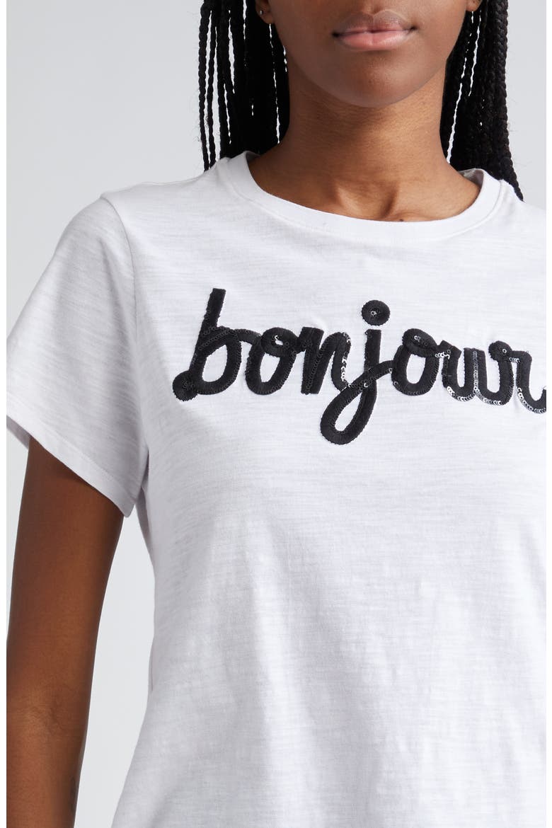 Sequin Shrunken Tee, Alternate, color, WHITE/BLACK